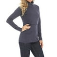 thumbnail image 4 of felwors Shirts for Women Cotton Turtleneck Breastfeeding Tees Long Sleeve Maternity Top Comfort Pregnancy Blouse 2025 Dark Blue, S, 4 of 5