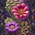 thumbnail image 2 of The Intricate Floral Mosaic - Intricate Flower Canvas Wall Art, 2 of 2