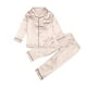thumbnail image 1 of Gibobby Conjunto de pantalón para bebé Conjunto de pijamas de satén para niños y niñas, camisa para dormir con botones, pantalones largos, ropa de dormir(Beige, 11-12 Años), 1 of 5