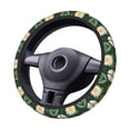 thumbnail image 5 of YFYANG Universal Elastic Green Blooming Daisy Pattern Car Steering Wheel Cover, Non-Slip Sweat Absorbent, 5 of 8
