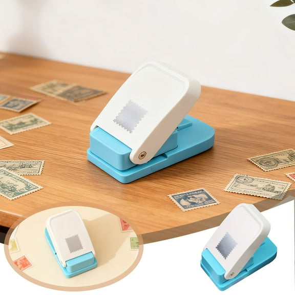 Stamp Puncher 1.5x1.5inch Large Square Postage Stamp Punch |Stamp Hole Puncher| Scalloped Rectangle Lever Action Paper Punches for Crafting Scrapbooking DIY Card Making Arts Crafts Supplies