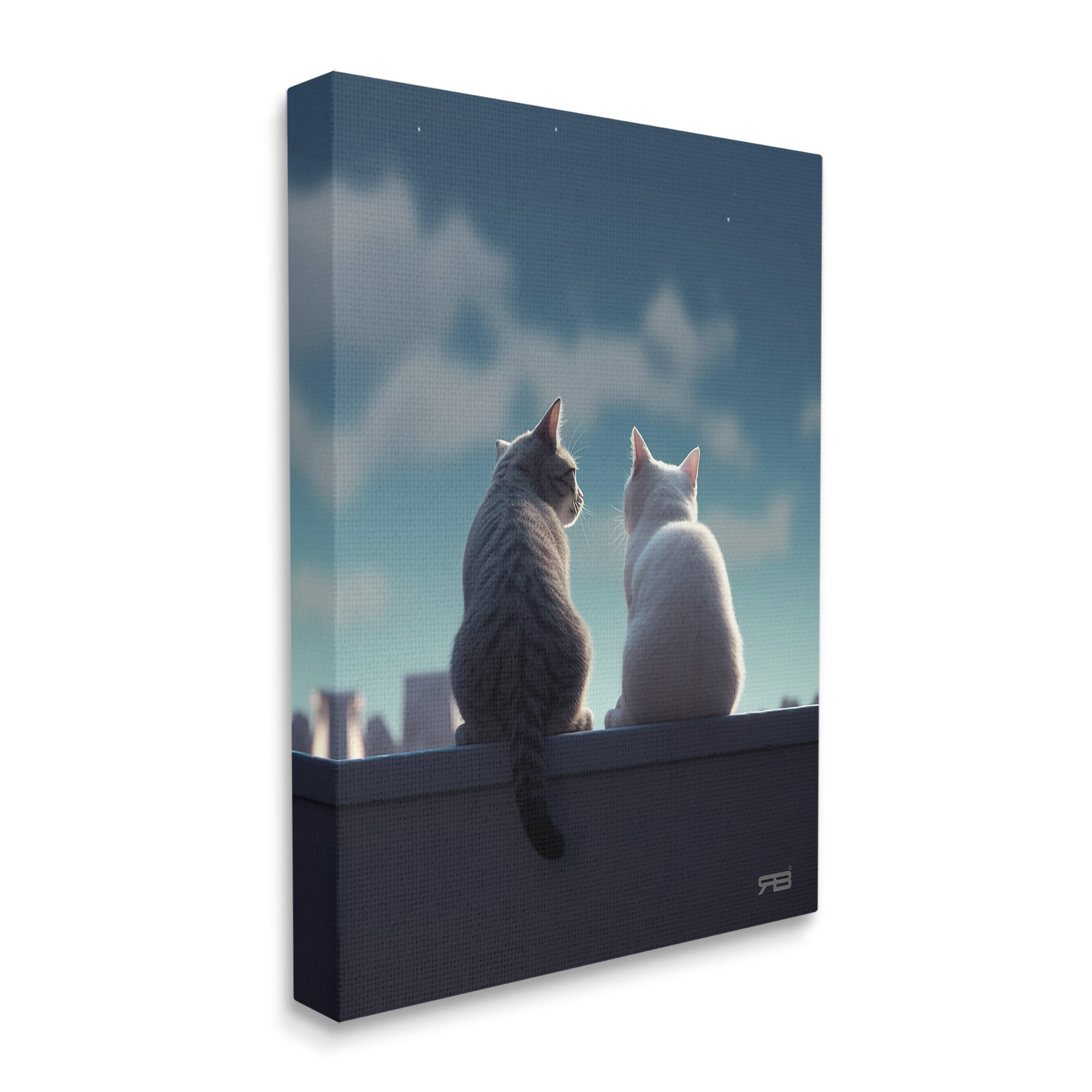 Stupell Industries Gazing Cat Pair Animals & Insects Painting Gallery Wrapped Canvas Art Print Wall Art, 30 x 40