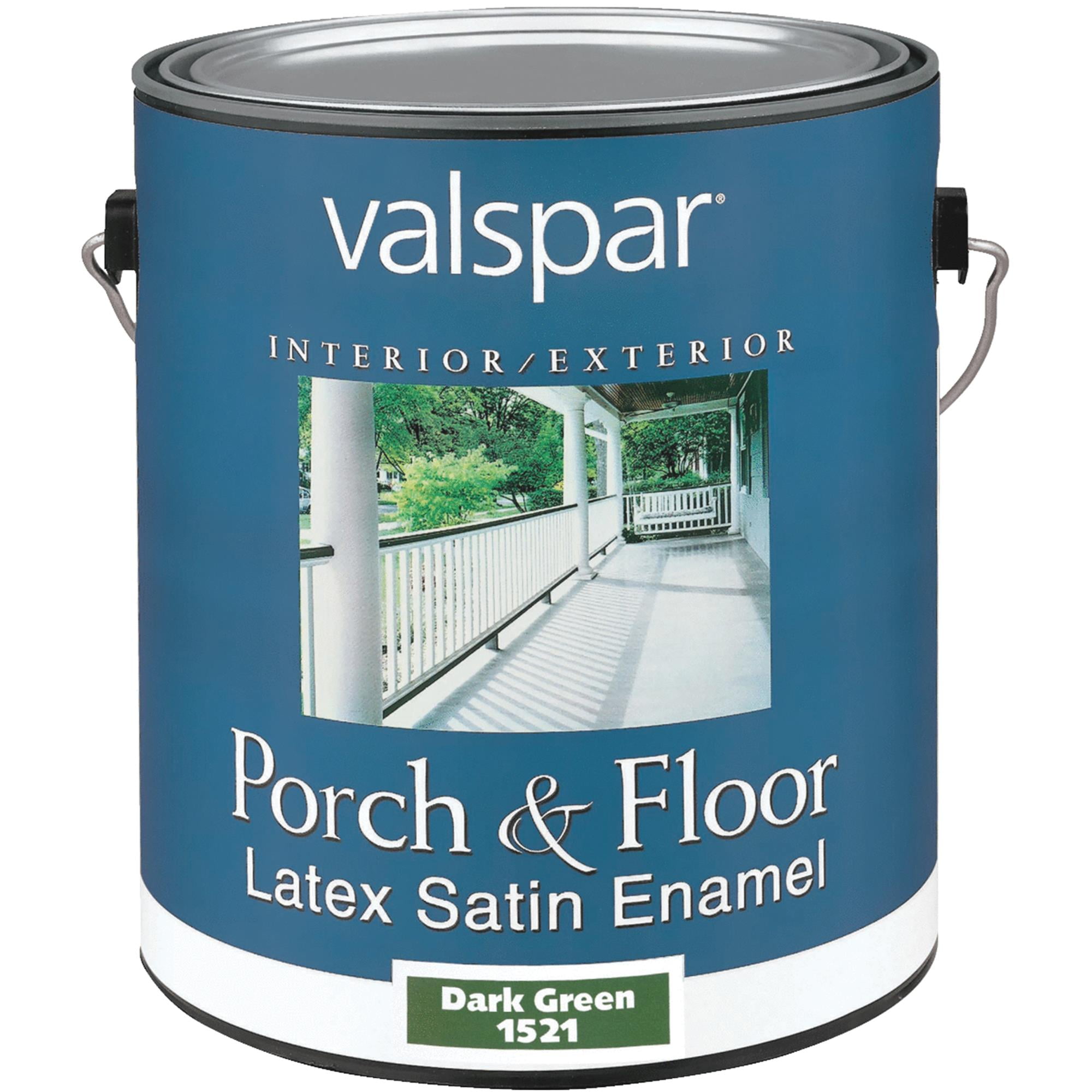 Valspar Brand 1 Gallon Dark Green Porch &amp; Floor Latex Satin Enamel