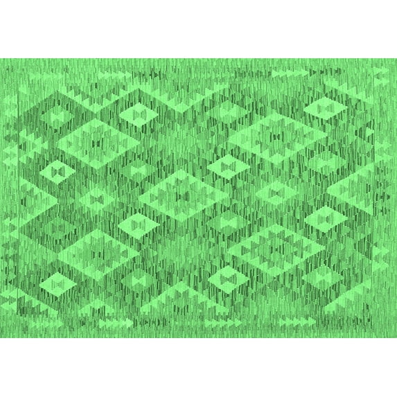 Ahgly Company Indoor Rectangle Southwestern Emerald Green Country Area Rugs, 4' x 6'