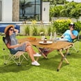 thumbnail image 4 of Gymax Portable Folding Bamboo Camping Table w/ Carry Bag Outdoor & Indoor Natural, 4 of 10