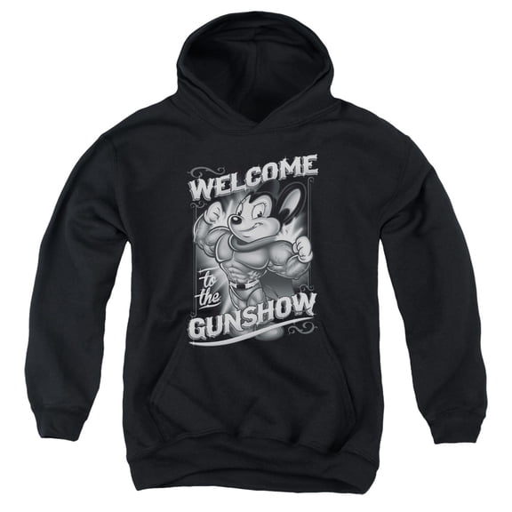 Mighty Mouse - Mighty Gunshow - Youth Hooded Sweatshirt - Small