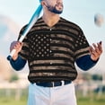 thumbnail image 6 of Balery American Flag with Desert Camouflage Baseball Jersey for Men Casual Button Down Shirts Short Sleeve Active Team Sports Uniform-3X-Large, 6 of 9