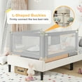 thumbnail image 4 of Gymax 47'' Bed Rails for Toddlers Vertical Lifting Baby Bed Rail Guard w/ Lock Gray, 4 of 8