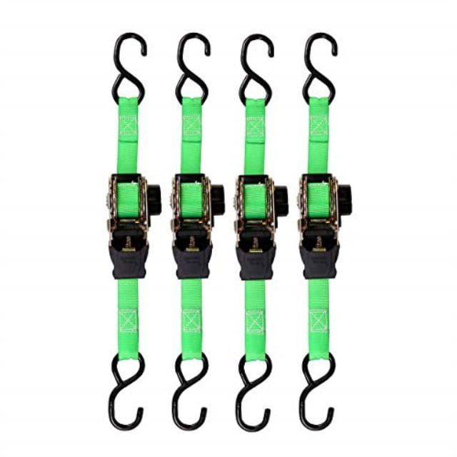 6 Pack Black RilexAwhile Lashing Straps 2 Ft x 1 Inch Tie Down Straps up to 600lbs 