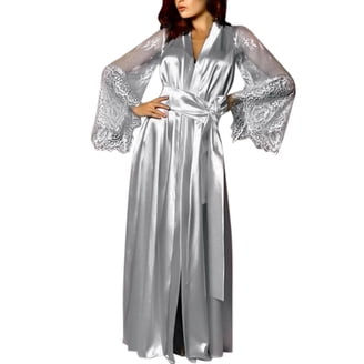 Robes For Women Women Long Silk Kimono Dressing Gown Babydoll Lace Lingerie Bath  Robe Hot Pink ,ac1101" - Walmart.com