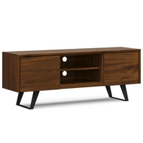 Lowry 63 inch Wide Solid Wood TV Stand in Walnut For TVs up to 70 inches