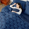 thumbnail image 4 of Feelyou Women Damask Floral Comforter Set 7pcs, Blue Halloween Ghost Full Bedding Set, 4 of 8