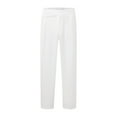 thumbnail image 4 of Men's Dress Pants Solid Color Casual Over Waistband Business Straight Fit White Pant, 4 of 9