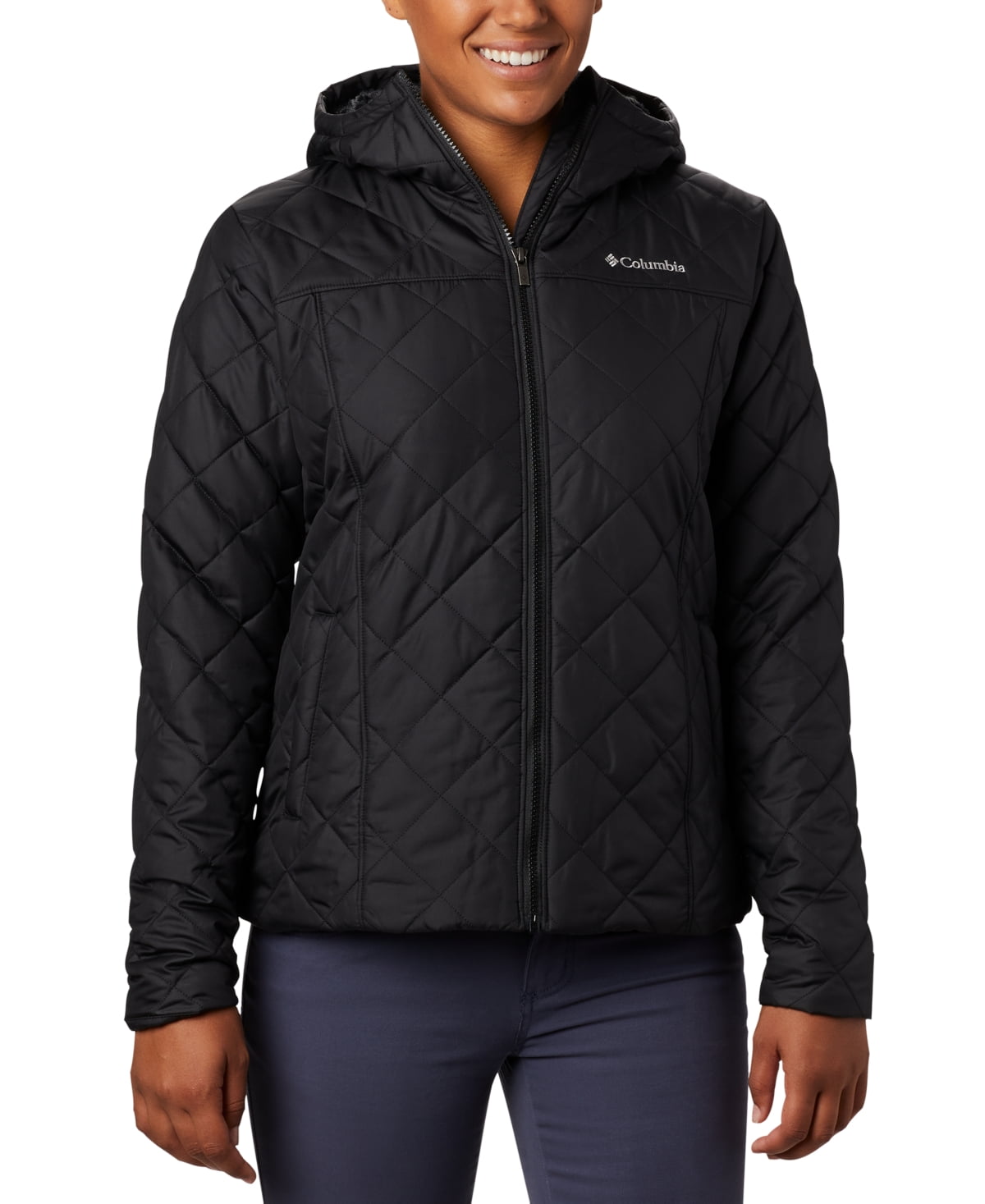 Columbia Women's Copper Crest Hooded Fleece Lined Jacket Black Size Medium