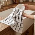 thumbnail image 6 of Unique Bargains Plaid 100% Cotton Quick Dry Kitchen Towels 4 Pack Black/Yellow 25" x 15", 6 of 6