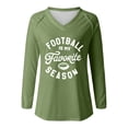 thumbnail image 4 of Enhedi Women's Plus Size T Shirts for Women V Neck T Shirts for Women Football Is My Favorite Season Shirt Long Sleeve Football Lover Shirt V Neck Green, 4 of 5