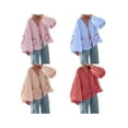 thumbnail image 6 of Baby Sweetie Womens Bow Tie Front Blouses Long Sleeve Shirts Heart Embroidery Plaid Going Out Tops Teen Girls, 6 of 6