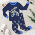 thumbnail image 2 of Kaprioy Boys Pajamas Fall Winter Child Homewear Long Sleeve Boys Pajamas Cartoon Dinosaur Printed Sleepwear Warm Pajama Sets, 2 of 8