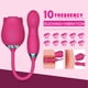 thumbnail image 3 of Vibrador de consolador de juguetes sexuales para adultos, estimulador sexual de rosas para mujeres con consolador multivibrador y vibración para lamer besos, vibradores de juguetes sexuales con rosas, 3 of 9
