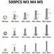 thumbnail image 1 of Kit de tornillos y tuercas, 500 piezas M3 M4 M5 Tornillos de cabeza plana de acero inoxidable Kit surtido de tornillos y tuercas con caja de almacenamiento Adepaton YQ-0346, 1 of 5