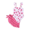 thumbnail image 1 of Niñas Traje de Baño de Dos Piezas Tamaño 10-12 Niños Niñas Traje de Baño de Impresión de Flores de Color Sólido Junto Al Mar con Falda de Malla, Ropa de Playa Suave de Nylon Spandex para el Verano, 1 of 9