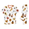 thumbnail image 4 of Grblisyd Halloween Family Matching Pajamas Sets Ghost Pumpkin Print Short Sleeve Top & Pants Two Piece Set Sleepwear Pjs, 4 of 7
