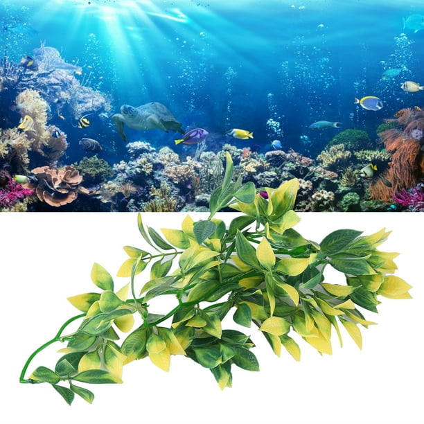 Plantas artificiales de reptiles reptiles realistas hojas de terrario plantas de plástico hojas colgantes con ventosa decoración falsa decoración de plantas para cangrejo ANGGREK Otros