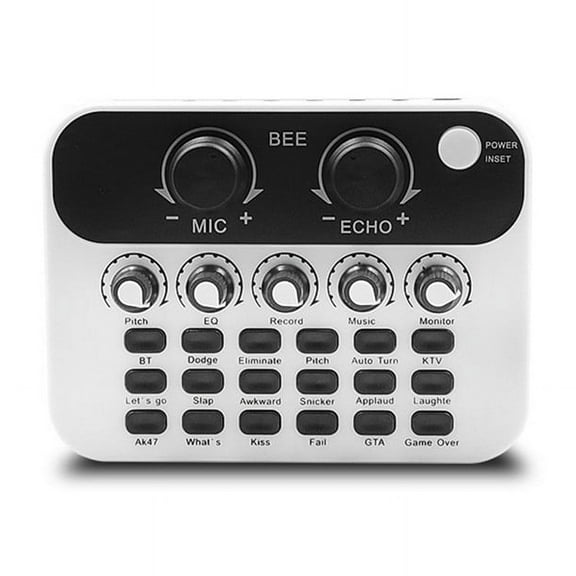 Live Sound Card V8 Mini Audio Interface Podcast Mixer Suitable for PC Computer Phone Broadcast Recording Effects