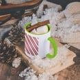 thumbnail image 5 of 3dRose, Christmas Candy Cane Stripe Red and White, 15oz Two-Tone Green Mug, 5 of 7
