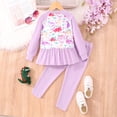 thumbnail image 7 of YTDSCS 2Pcs Kids Baby Toddler Spring Fall Clothing Set for Girls 3-7T Little Girl Floral Long Sleeve Pullover Top +leggings Pants Set Casual Sweatshirt Leggings Outfits, 7 of 7