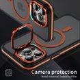 thumbnail image 6 of Dteck Magnetic Case for iPhone 15 ,Shockproof Translucent Matte PC+TPU Case Compatible with MagSafe Built-in Camera Stand  Back Cover for iPhone 15,Orange, 6 of 8