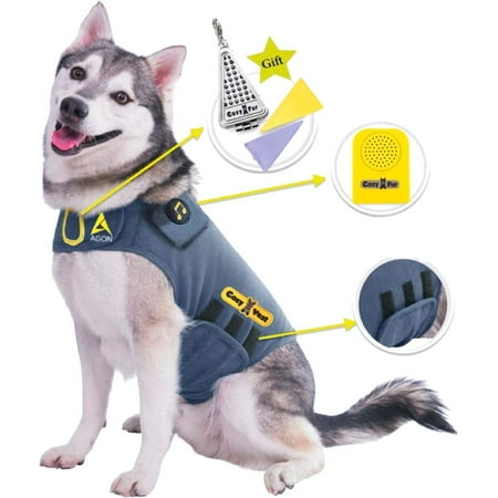 UPC: 0603205930488 | Cozy Vest 3-in-1 Dog Anxiety Vest Music & Aromatherapy Coat Relaxing Sound & Essential Oil Scent Canine Stress Relief Fireworks Thunder Separation Shirt Jacket Thunderstorm (Gray  XS [8-14 Lbs]) XS [8-14 Lbs] Gray