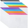 thumbnail image 1 of EOOUT 24pcs Plastic Envelopes Poly Zip Envelopes Files Zipper Folders, A4 Size/Letter Size, 10 Colors, for School, Office, 1 of 5