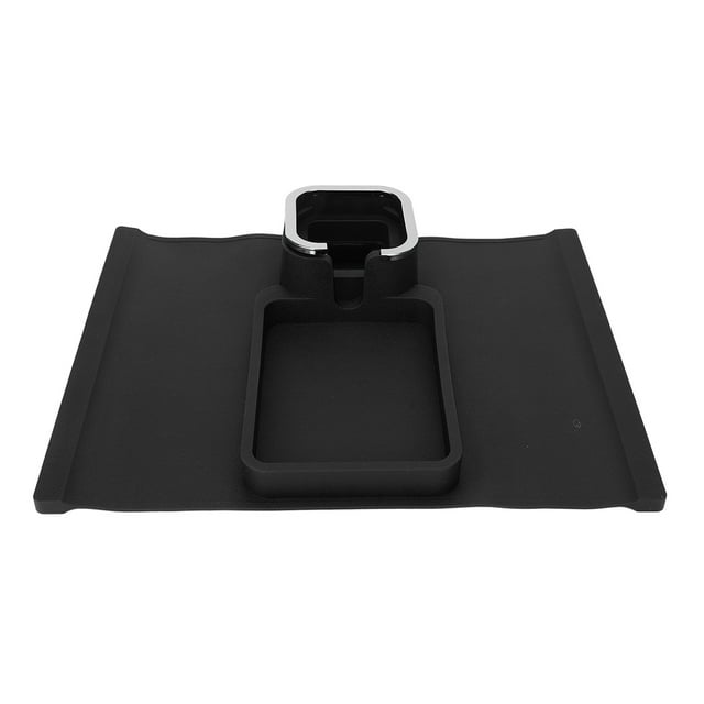 Bandeja ergonómica multifunción de silicona para reposabrazos de sofá con base antideslizante, color negro