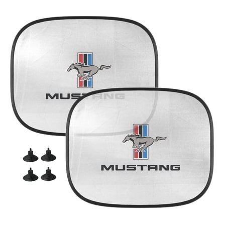 iPick Image for Ford Mustang Tri-Bar Car Side Window Mesh Sun Shades for Baby Children UV Protection, 2 Pack, Official Licensed