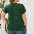 thumbnail image 7 of Wycnly Womens Blouses and Tops Dressy Going out Casual Lightweight Chiffon Jacquard Plus Size Tunic Shirts Summer Solid V-Neck Short Sleeve Cute Tees Tops Green XL, 7 of 7
