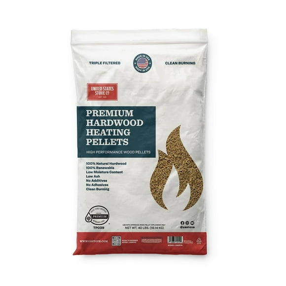 Hardwood Heating Pellets, 40lb Bag