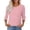 Pink, variant on Olyvenn Womens 3/4 Sleeve T Shirts 2025 Boat Neck Striped Casual Basic Tshirt Fall Tops Fitted Ladies Blouses Hot Pink XL
