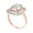 thumbnail image 2 of Halo Engagement Ring for Women - 2.62ct Moissanite in 18K Rose/White Gold Promise Ring, 2 of 6