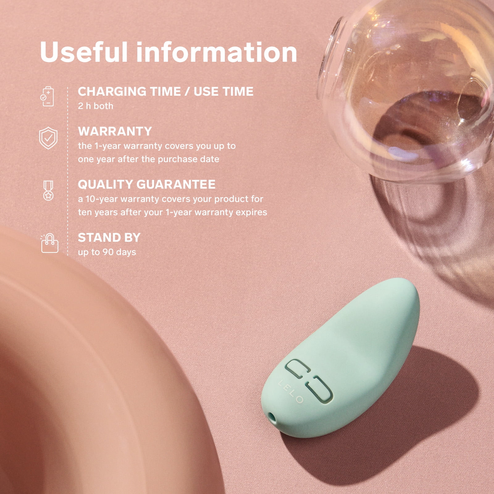 LELO LILY 3 Mini Clitoral Vibrator for Women Discreet Travel Friendly, Polar Green