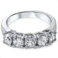 thumbnail image 3 of Pompeii 1 1/2ct Five Stone Trellis Diamond Wedding Ring 14K White Gold (H/I,I2-I3), 3 of 4