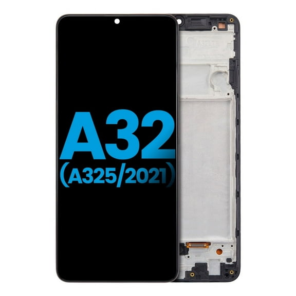 Replacement LCD Assembly With Frame (No Finger Print Sensor) For Samsung Galaxy A32 (A325 / 2021) (Aftermarket) - Black