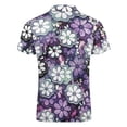 thumbnail image 5 of Grunge Graphic Flower Pattern Men Zipper T-shirt Summer Casual Short Sleeve T-shirt Top, 5 of 7