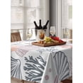 thumbnail image 6 of Coastal Ocean Table Cloth, Green Pink Coral Starfish Seahorse Shell Waterproof Tablecloth for Rectangle Tables, Reusable Washable Fabric Table Cover for Restaurant Kitchen Dining Tables 52"x70", 6 of 6