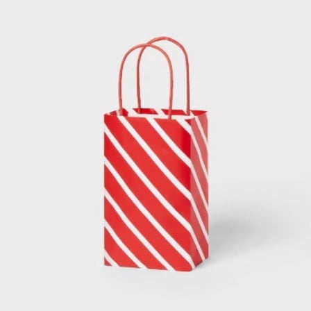 XSmall Jr Tote Striped Gift Bag Red - Spritz