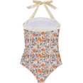 thumbnail image 5 of Women Sexy Tummy Control One Piece Swimsuit Halter Retro Bathing Suit, 5 of 12