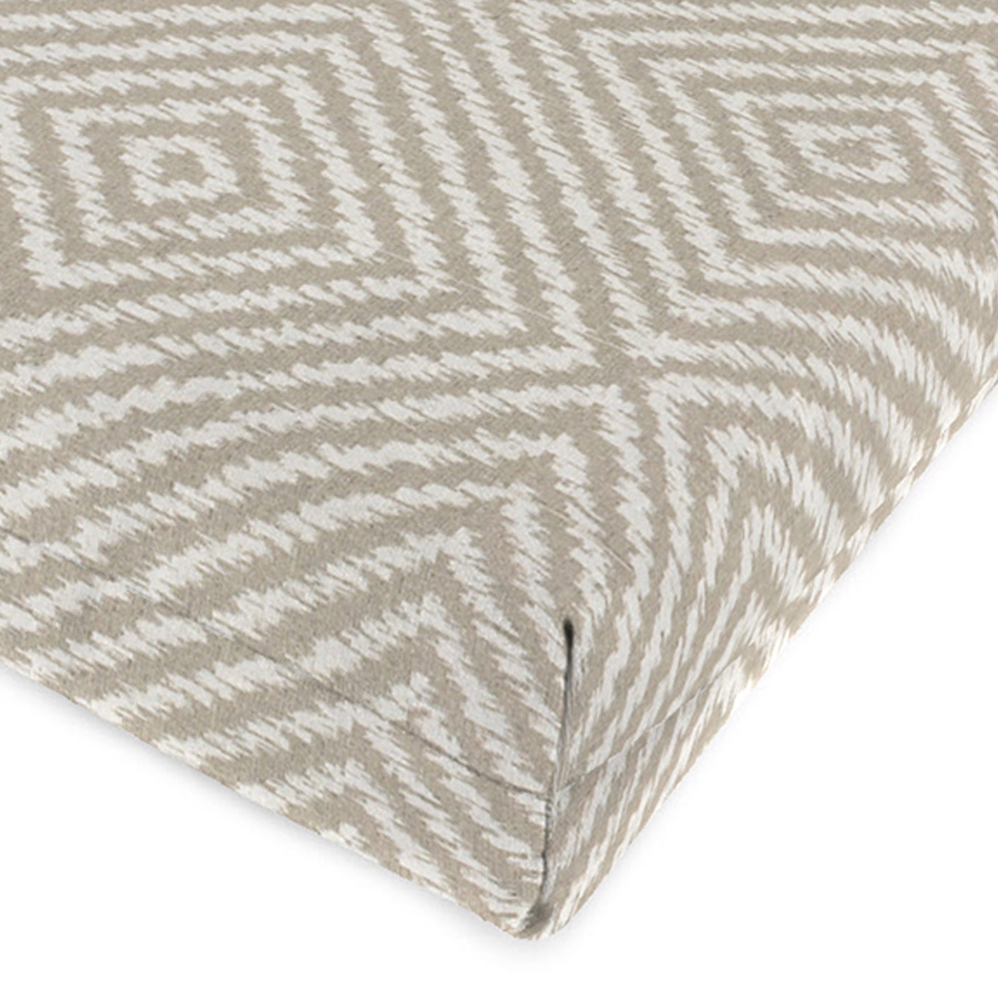 Jordan Manufacturing 44" x 22" Encore Birch Taupe Diamond Rectangular Outdoor Chair Cushion with Ties and Hanger Loop (2 Pack)