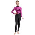 thumbnail image 3 of Hansber Kids Girls Full Body Gymnastic Jumpsuit Athletic Sports Leotard Catsuit Ballet Yoga Dance Hot Pink 8, 3 of 7