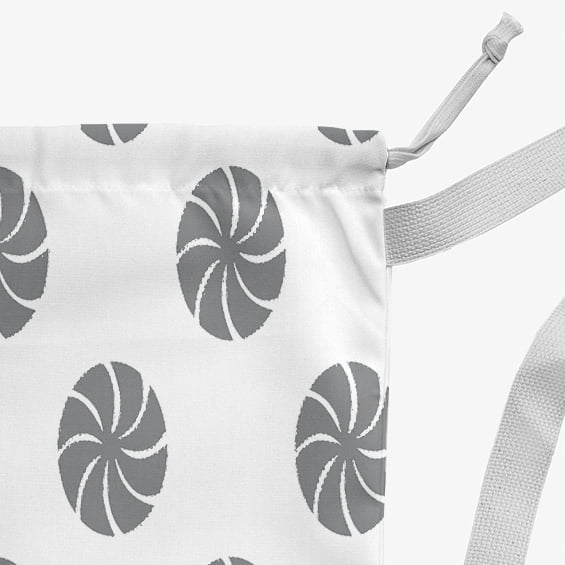 Simply Daisy Whirl of The Season Geometric 18 x 29 in Grey Laundry Bag