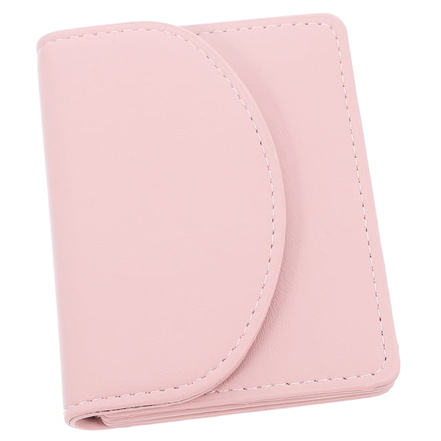QUMIIRITY Compacto Para Mujer En Cuero PU Rosa Con Espacio Para Tarjetas Y Monedas